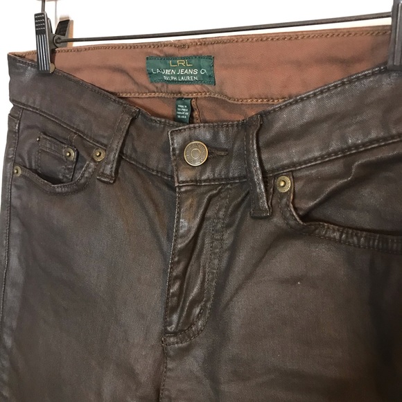 Vintage Lauren Ralph Lauren Wax Coated Jeans 2 XS - Picture 4 of 7